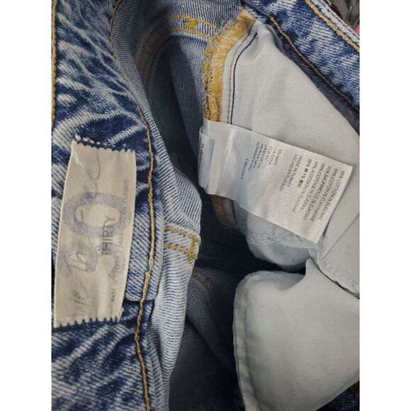 We The Free Jeans 30 Womens Button Fly Straight Leg Raw Hem High Rise - Picture 9 of 9